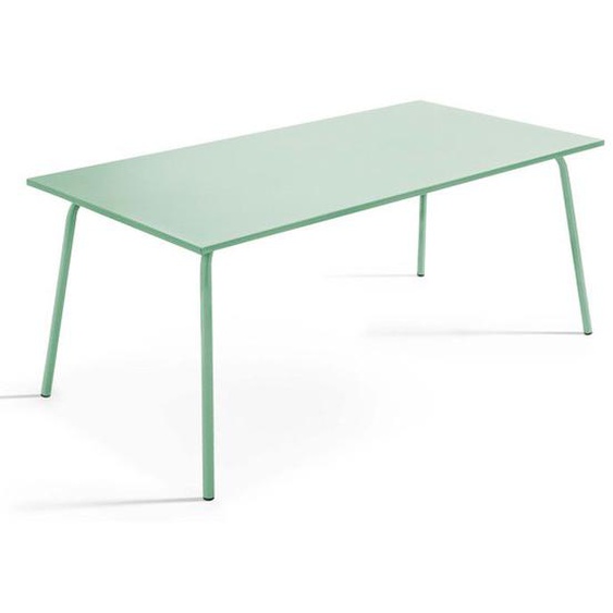Table de terrasse rectangulaire en métal vert sauge 180 cm