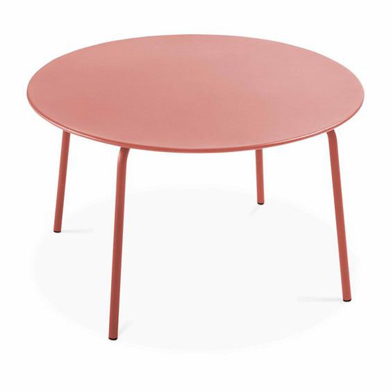 Table de terrasse ronde en acier argile 120 cm
