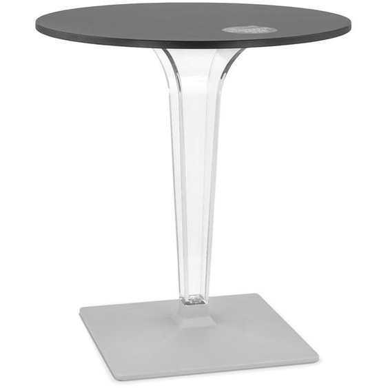 Table de terrasse ronde LIMPID noire intérieur/extérieur - Ø 68 cm