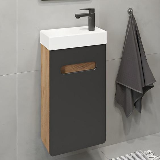 Table de toilette suspendue Salle de bains Gris Bois Meubles de salle de bains modernes