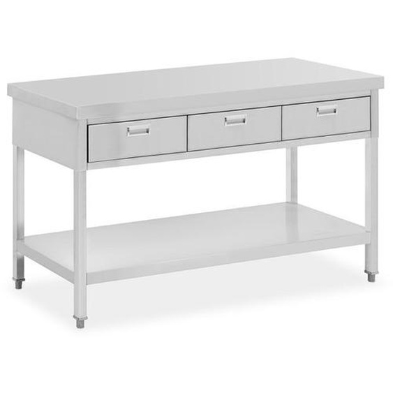 Table de travail avec tiroirs - ROYAL CATERING - 150 x 60 cm - Métal - Meuble de cuisine