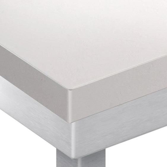 Table de travail - GGM Gastro - Modèle carré - Acier inoxydable - Couleur blanche - 800x600x910 mm