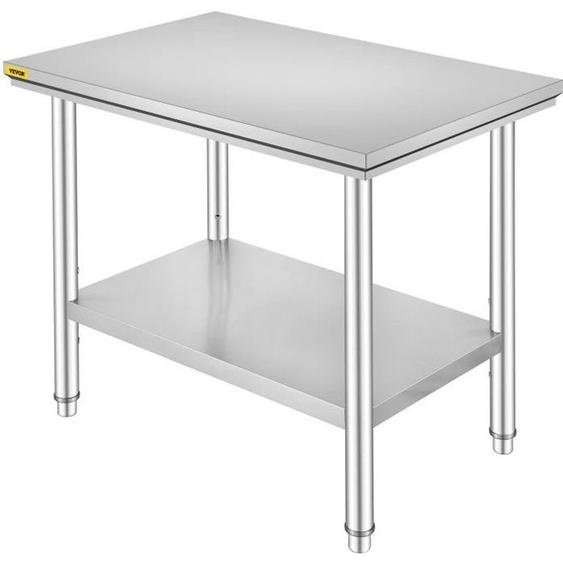 Table de Travail Cuisine Inox - VEVOR - 60 X 90 X 80 cm - Capacité de Charge de 130 kg