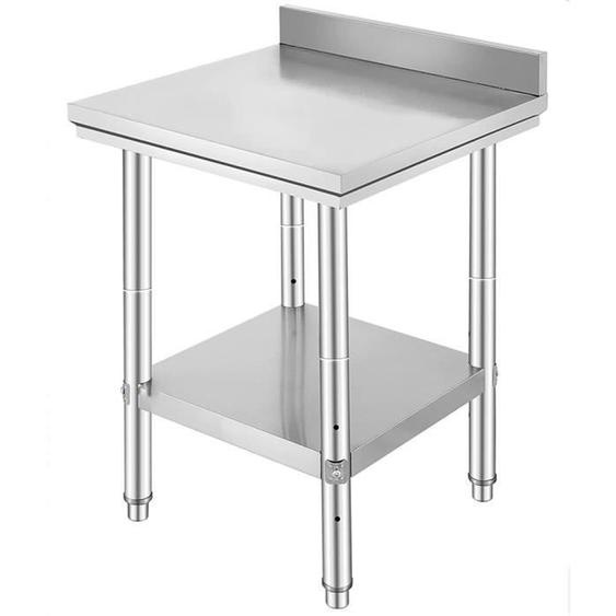 Table de travail cuisine OHMG - Acier inoxydable - 61x61x90cm - Capacité de charge 150kg