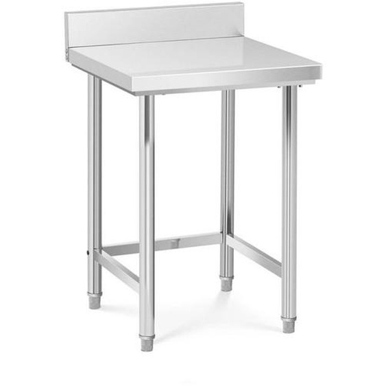 Table de travail cuisine professionnelle acier inox 64 x 64 cm avec dosseret capacite de charge de 200 kg