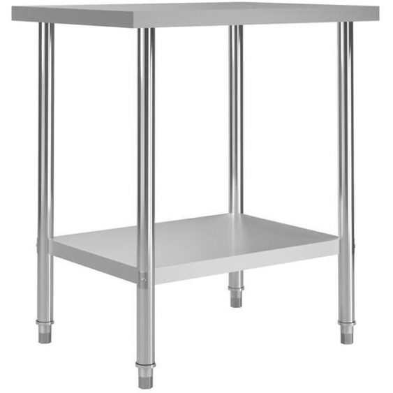Table de travail de cuisine 80 x 60 x 85 cm acier Inoxydable