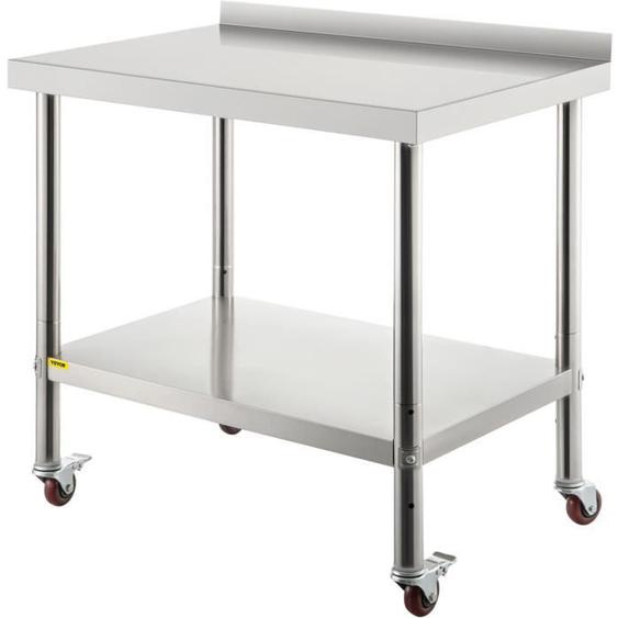 Table de Travail en Inox - VEVOR - 91,4 x 61 x 89 cm Table Préparation de Cuisine