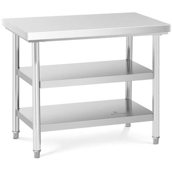 Table de travail inox 100 x 60 cm 600 kg 3 niveaux