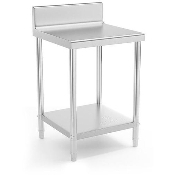 Table de travail Inox Adossée Cuisine Plan De Travail Professionnel Avec dosseret Royal Catering RCAT-60-60-N