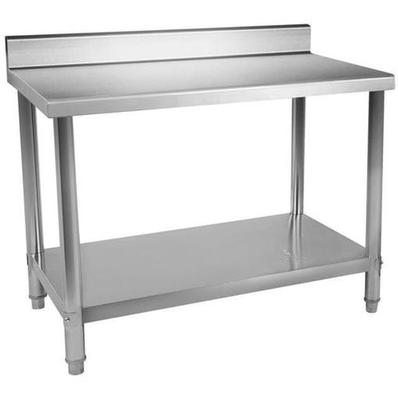 Table de travail inox avec dosseret 150 x 60 cm capacite de 159 kg