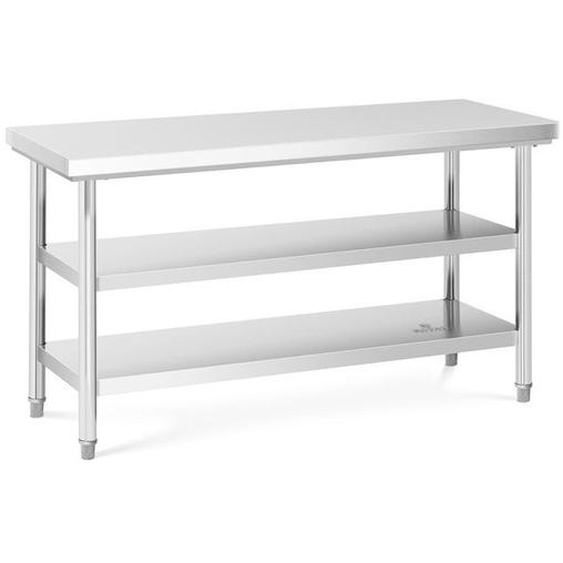 Table de Travail Inox - ROYAL CATERING - 150 x 60 cm - Capacité 600 kg - 2 Étagères - Hygiénique