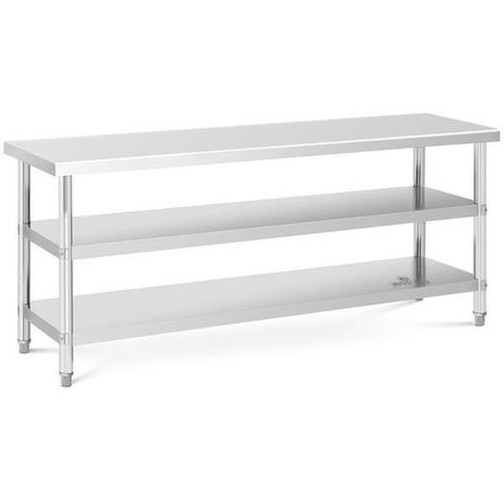 Table de travail inox Table de travail en inox table de travail cuisine 200 x 60 x 5 cm 231 kg 2 tablettes