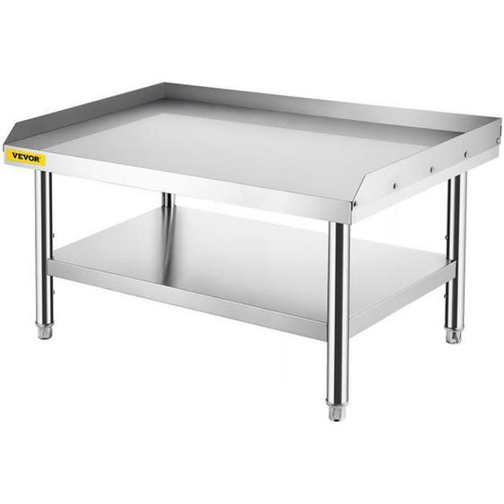 Table de Travail Inox-VEVOR-122 x 76 x 61 cm-Charge 550 kg-Étagère de Rangement Réglable-Cuisines de Restaurant