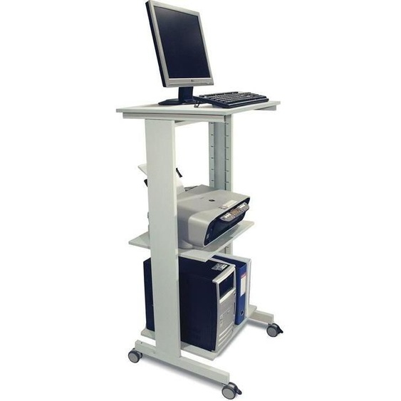 Table de travail PC H1180xL600xP500mm gris clair mobile