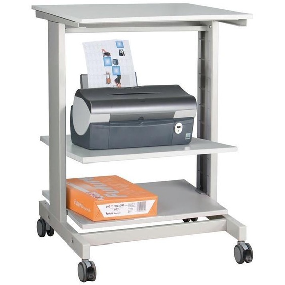 Table de travail PC H670xL600xP500mm gris clair mobile