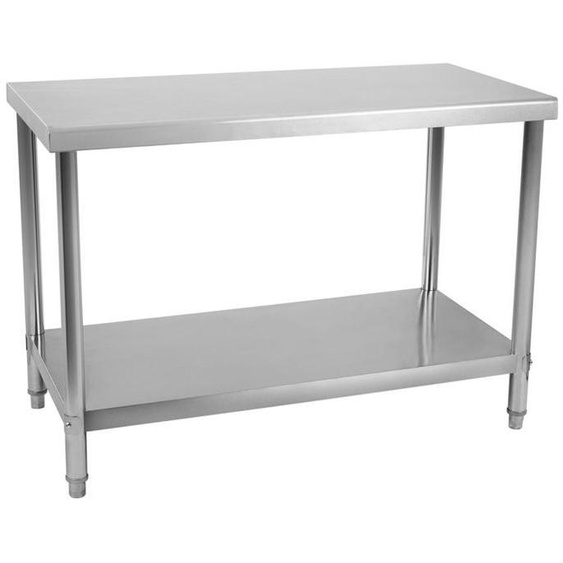 Table de travail professionnelle acier inox pieds ajustable 100 x 70 cm