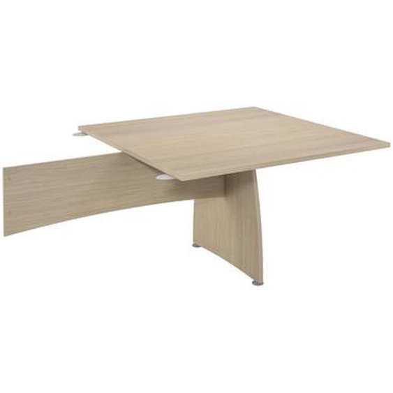 Table dextension carrée L.124,5 x P.120 cm mélaminé pieds pleins - Chêne