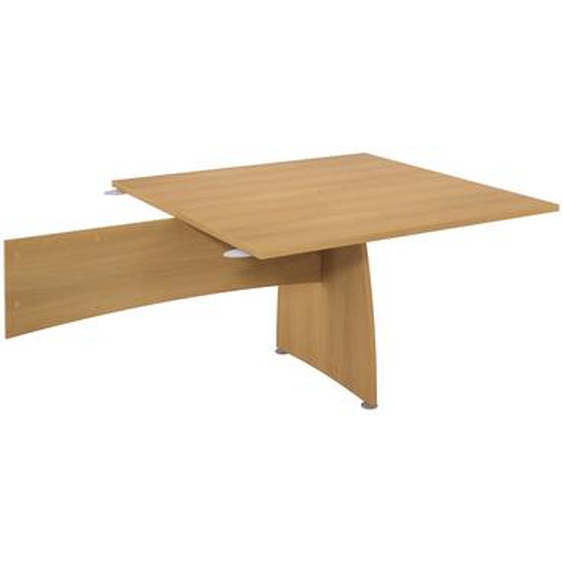 Table dextension carrée L.124,5 x P.120 cm mélaminé pieds pleins - Hêtre