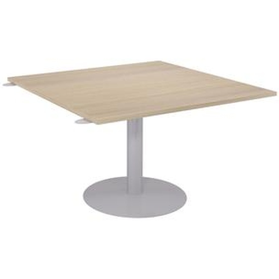 Table dExtension pied tulipe Aluminium 124,5 x 120 cm - plateau Chêne