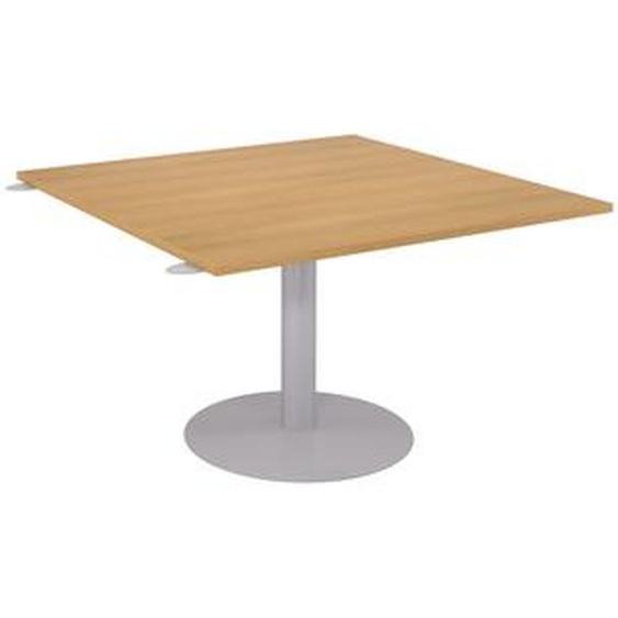 Table dExtension pied tulipe Aluminium 124,5 x 120 cm - plateau Hêtre