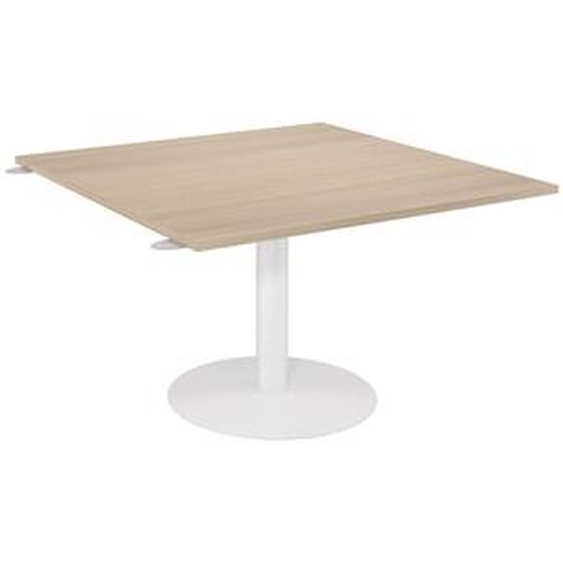 Table dExtension pied tulipe Blanc 124,5 x 120 cm - plateau Chêne