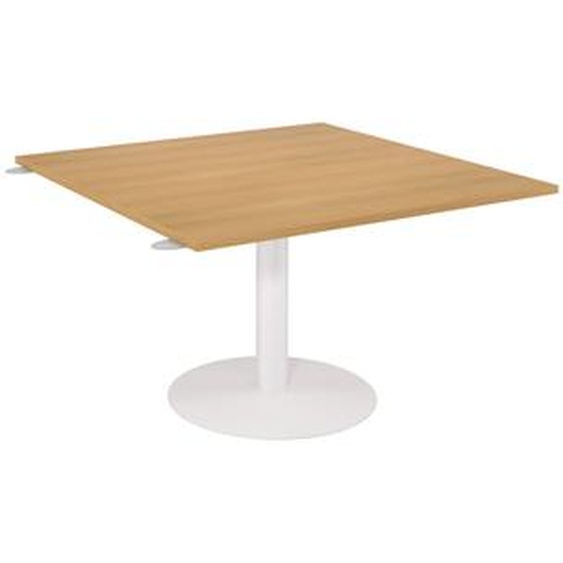 Table dExtension pied tulipe Blanc 124,5 x 120 cm - plateau Hêtre