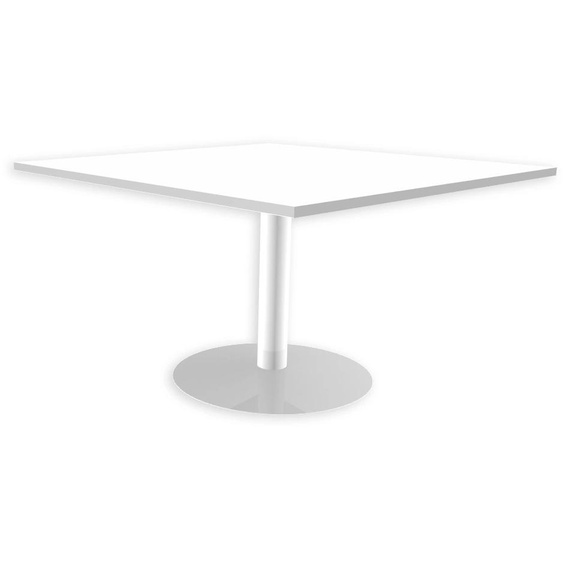 Table dextension piètement tulipe Blanc - plateau Blanc -124,5 x 120 cm