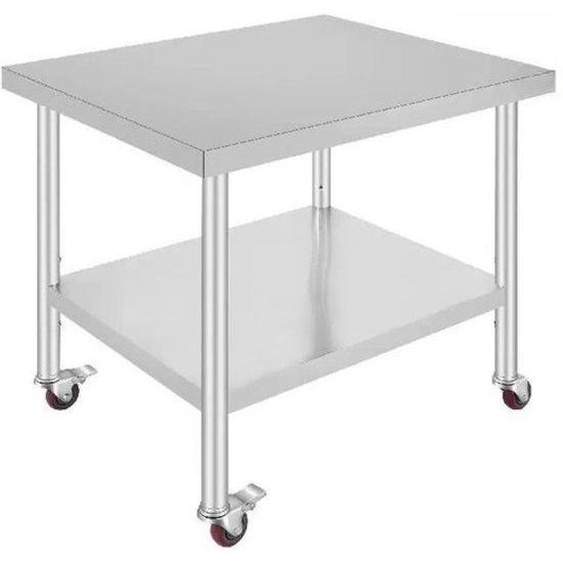 Table dintérieur résistante à lusure - Couleur argent - RVS - 95 x 61 cm