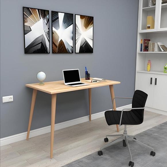 Table en bois beige Table de loft design Bureau élégant Meubles de luxe