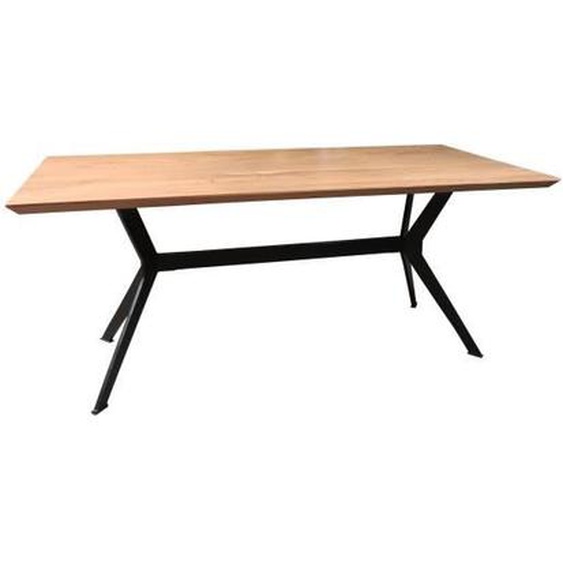 Table en bois dacacia avec pieds métal noir 180x90x76cm Kayapo - NOWS HOME - Rectangulaire - Bois