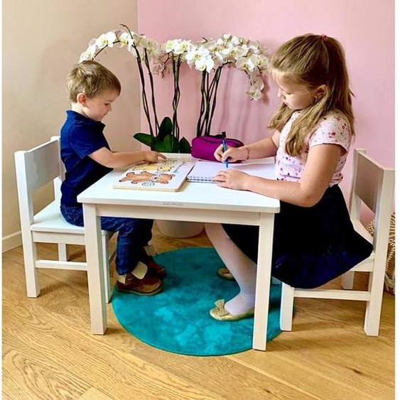 Table Enfant En Bois 4-7 Ans Blanc
