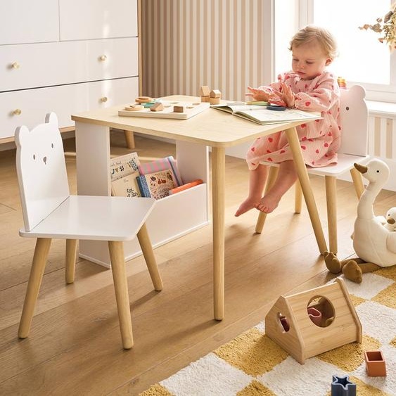 Table et chaises enfant Ourson blanc