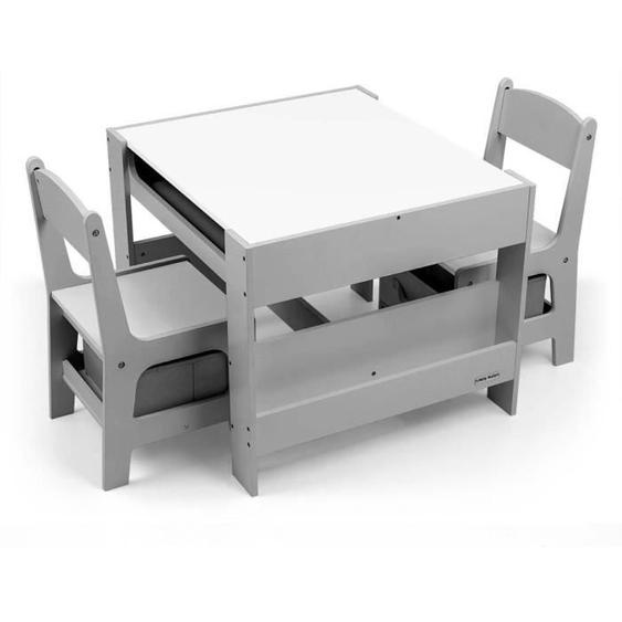 Table et chaises - MILLY MALLY - Sven - Gris - 2 places - Bureau - Rectangulaire