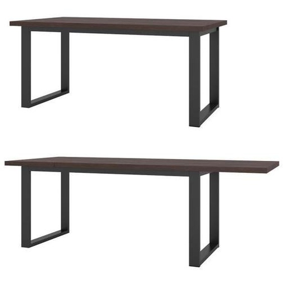 Table extensible 10 personnes pour salle à manger collection MILO coloris chêne foncé. 170 x 76 x 80 cm Marron