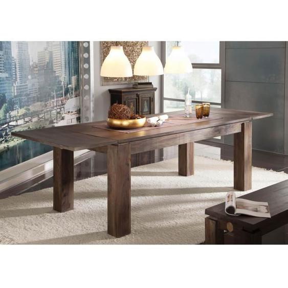 Table extensible 140-220x90cm - Bois massif de palissandre laqué - METRO POLIS #157
