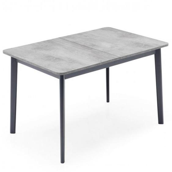 Table extensible 8 couverts DINE 170cm pieds bois plateau mélaminé gris béton