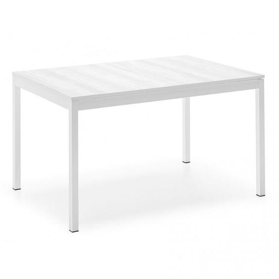 Table extensible 8 couverts SNAP 180 cm pieds métal plateau mélaminé blanc