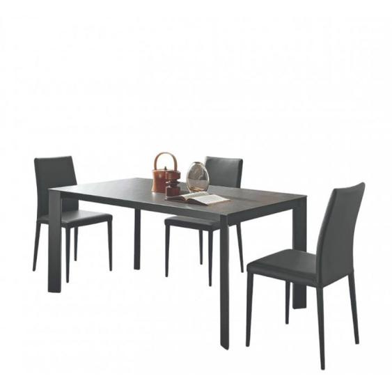Table 8 couverts TEOREMA extensible 140 à 200cm pieds métal graphite plateau mélaminé ardoise