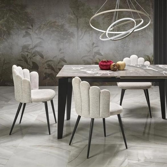 Table extensible FELIX marbre gris / noir