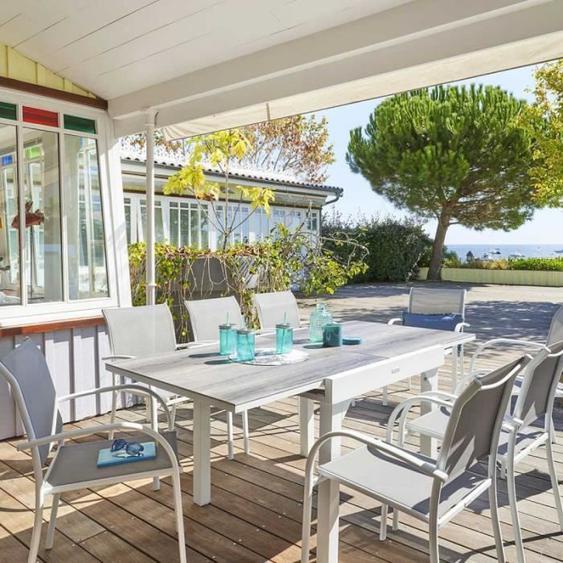 Table extensible - Hespéride - Piazza - Aluminium - Gris smoke - 8 personnes