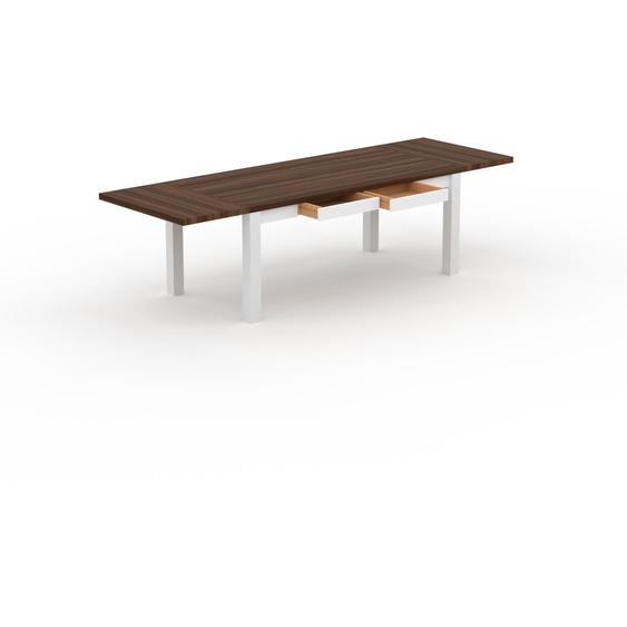 Table extensible - Noyer,, plateau de table élégant, avec deux rallonges - 280 x 75 x 90 cm, modulable