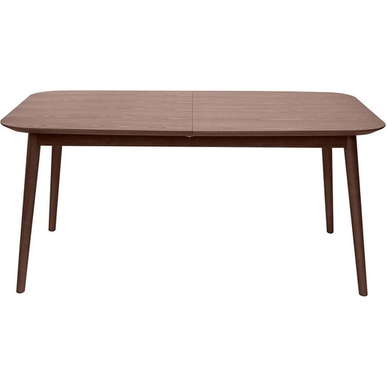 Table extensible rallonges intégrées rectangulaire en bois foncé noyer L160-210 cm ANK
