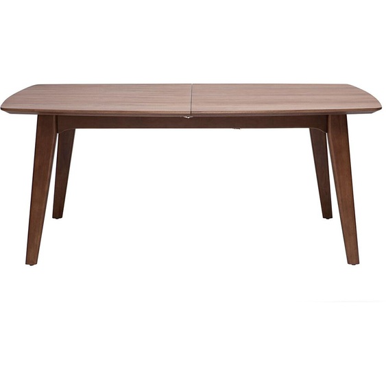 Table extensible rallonges intégrées rectangulaire en bois foncé noyer L180-230 cm FIFTIES