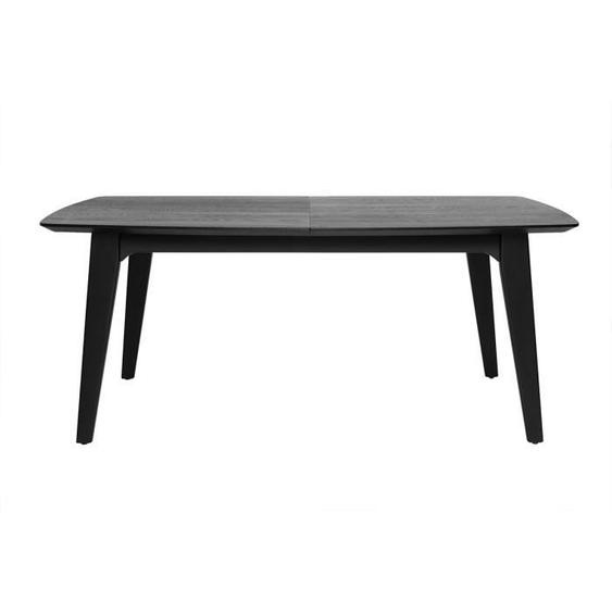Table extensible rallonges intégrées rectangulaire en bois noir chêne L180-230 cm FIFTIES