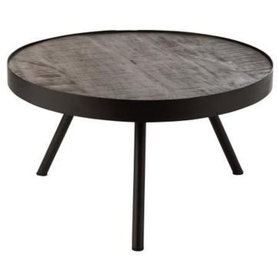 Table gigogne - J-LINE - Blanc - Aspect bois - Rectangulaire - Meuble de salon