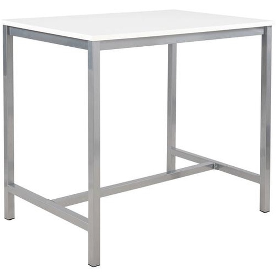 Table haute 110 cm polyvalente Budget 120 x 80 cm - Blanc pieds métal Aluminium