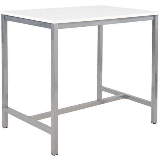 Table haute 110 cm polyvalente Budget 120 x 80 cm - Blanc pieds métal Aluminium