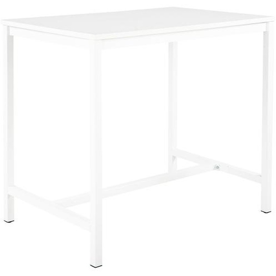 Table haute 110 cm polyvalente Budget 120 x 80 cm - Blanc pieds métal Blanc