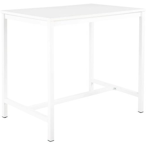 Table haute 110 cm polyvalente Budget 120 x 80 cm - Blanc pieds métal Blanc