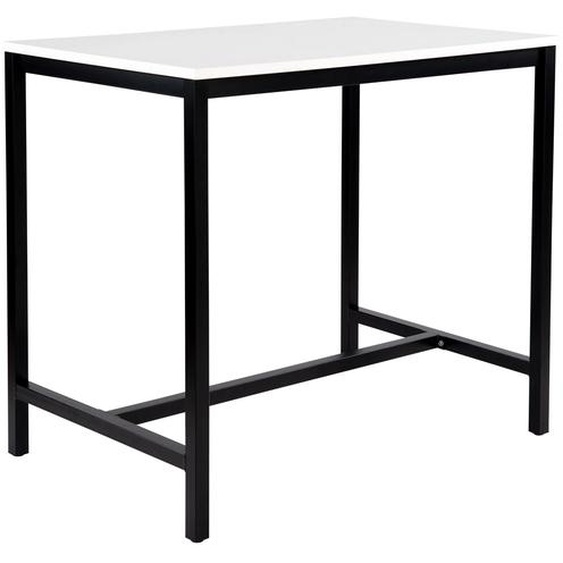 Table haute 110 cm polyvalente Budget 120 x 80 cm - Blanc pieds métal Noir